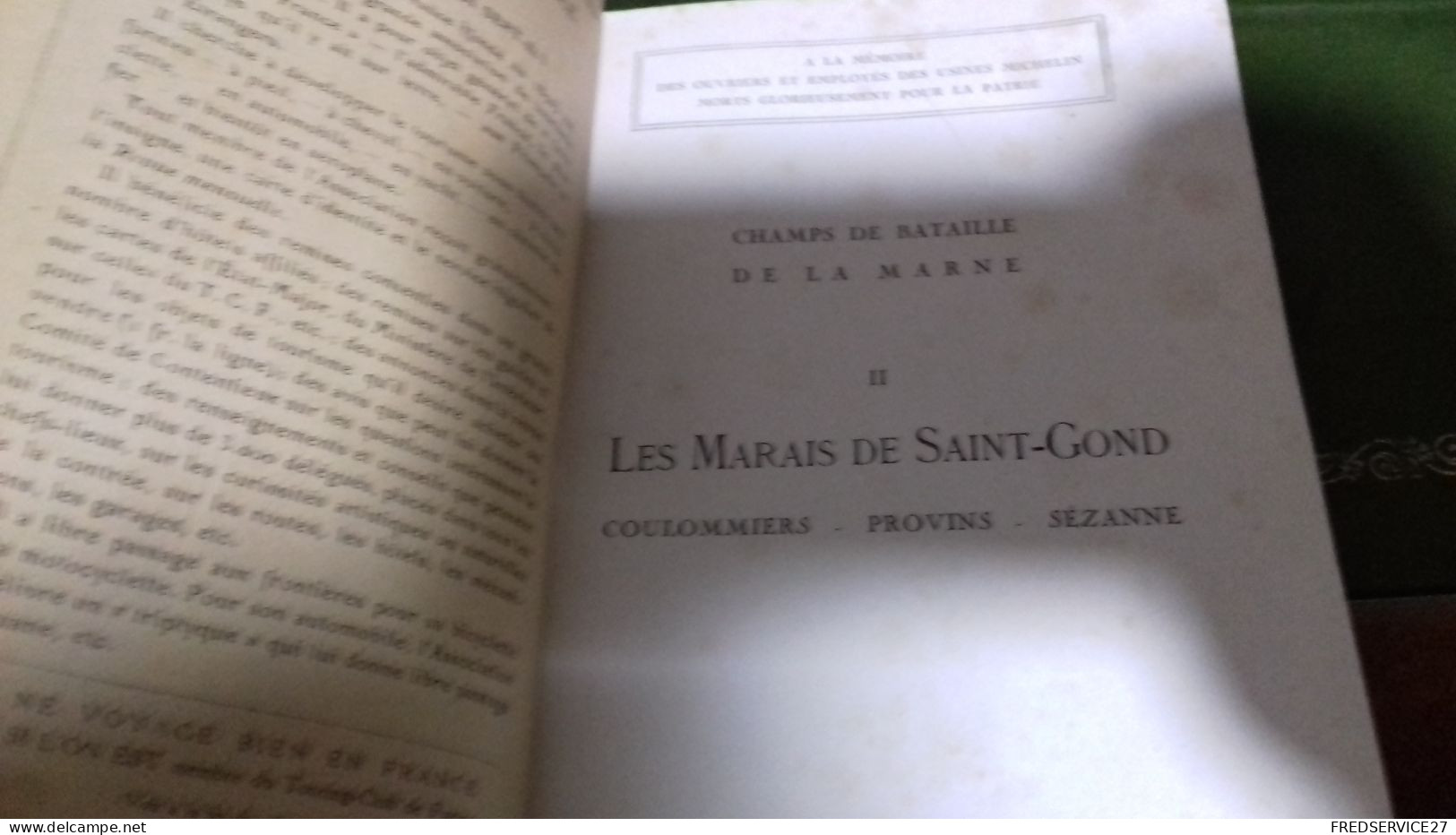 150/ GUIDES MICHELIN POUR LA VISITE DES CHAMPS DE BATAILLE DE LA MARNE LES MARAIS DE SAINT GOND 1917 / 120 PAGES / - Michelin (guides)