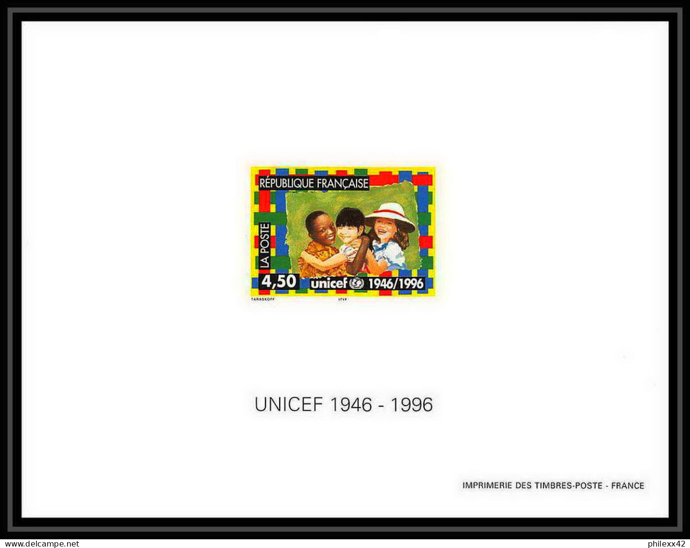 France - Bloc BF N°3033 Cinquantenaire De L'UNICEF Enfant Child Non Dentelé ** MNH Imperf Deluxe Proof - UNICEF