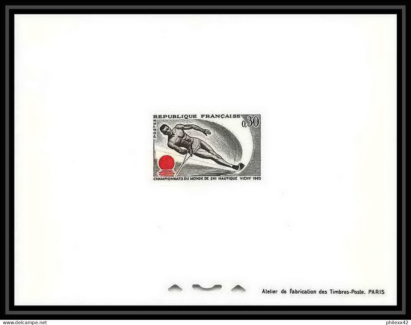 France - N°1395 Championnats Du Monde Waterski Ski Nautique Vichy 1963 épreuve De Luxe (deluxe Proof) COTE 70 EUROS - Water-skiing