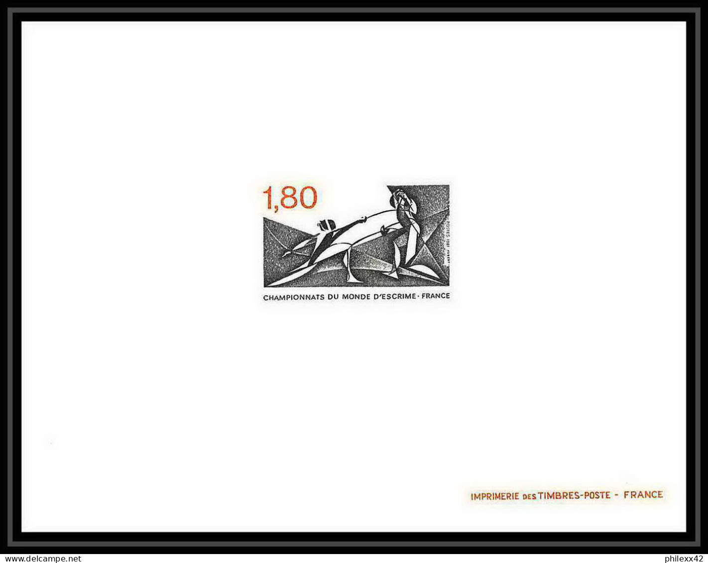 France - N°2147 Cote 70 Championnats Du Monde D'escrime Fencing 1981 épreuve De Luxe (deluxe Proof) - Esgrima