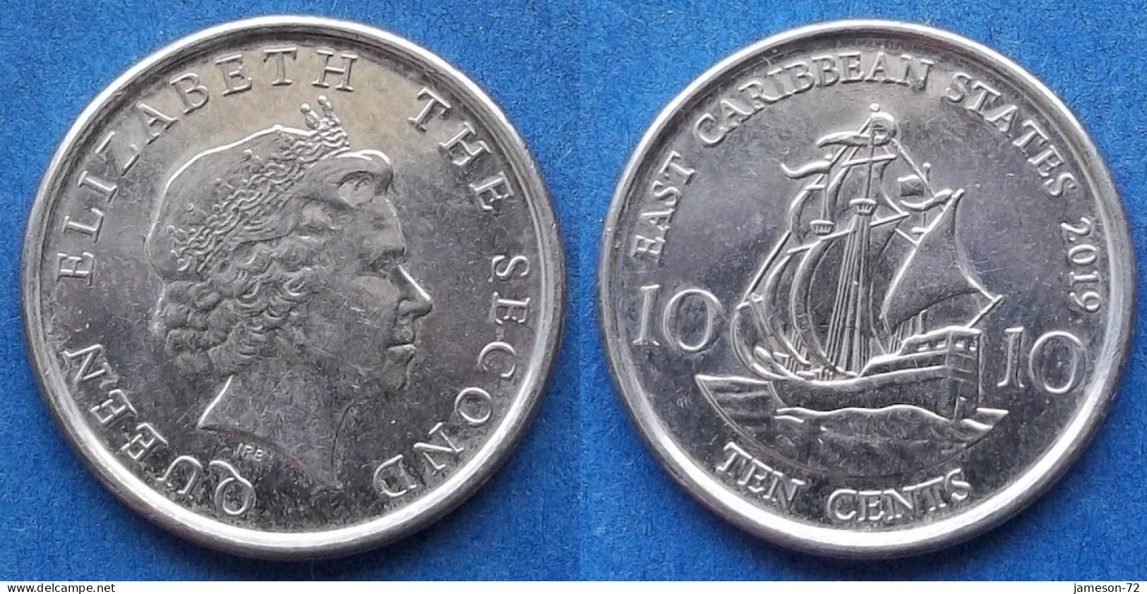 EAST CARIBBEAN STATES - 10 Cents 2019 "The Golden Hind" KM# 37a - Edelweiss Coins - East Caribbean States