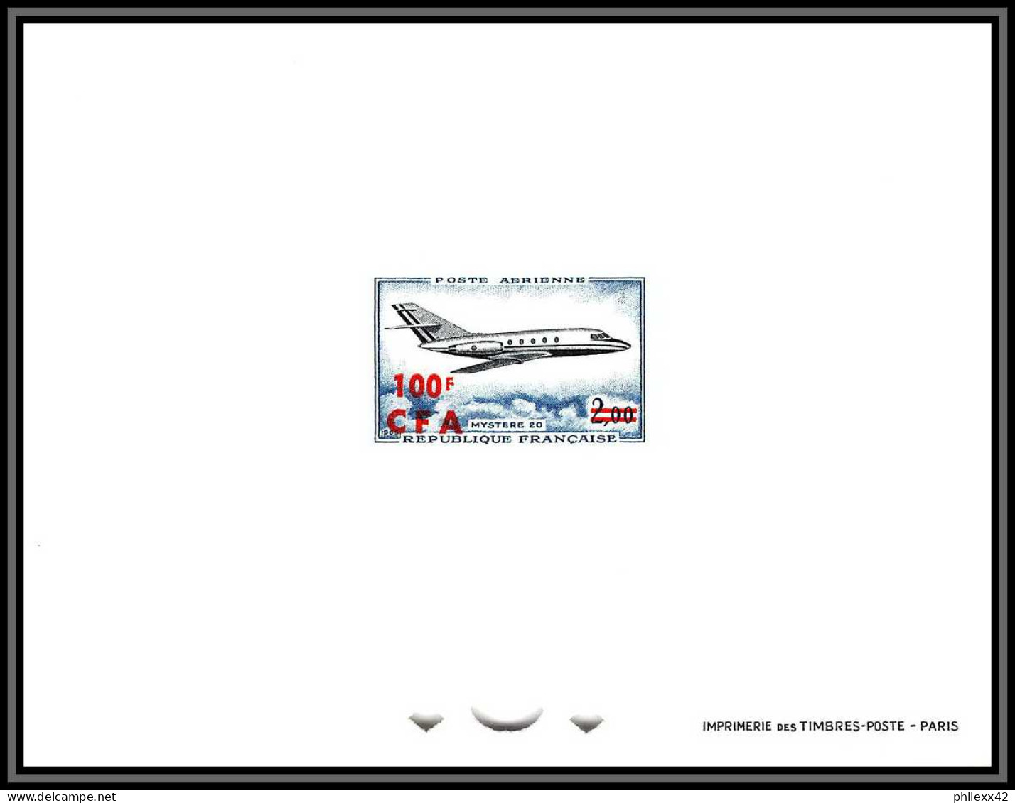 France / Cfa Reunion PA Poste Aerienne N°61 Mystere 20 Pa 42 épreuve De Luxe (deluxe Proof) - Airmail