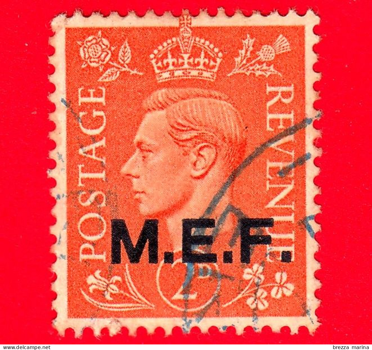 ITALIA - Usato - 1943 - Emissione Inglese Con Sovrastampa M.E.F. - Occupazione Britannica - Effigie Di Giorgio VI - 2 - Occup. Britannica MEF