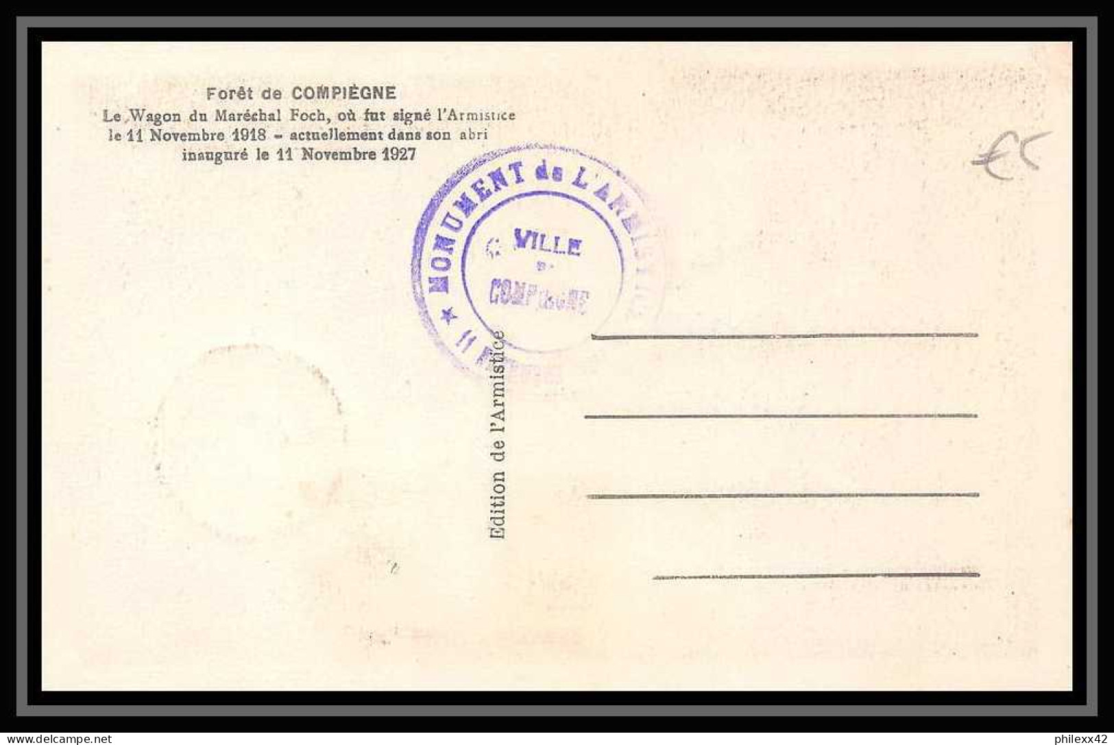 0140/ Carte Maximum Card France N°403 Arc De Triomphe 11/11/1938 Wagon Du Maréchal Foch Anniversaire Armistice - 1930-1939