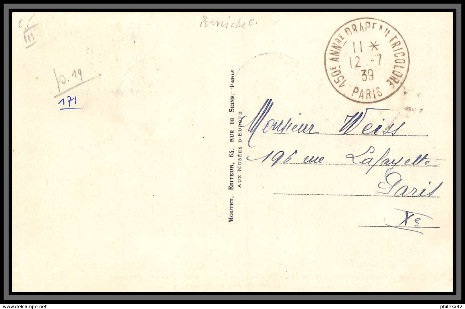 0171 Carte Maximum France N°444 Révolution Francaise David Napoleon Serment Du Jeu De Paume Versailles 12&14/7/1939 Fdc  - 1930-1939