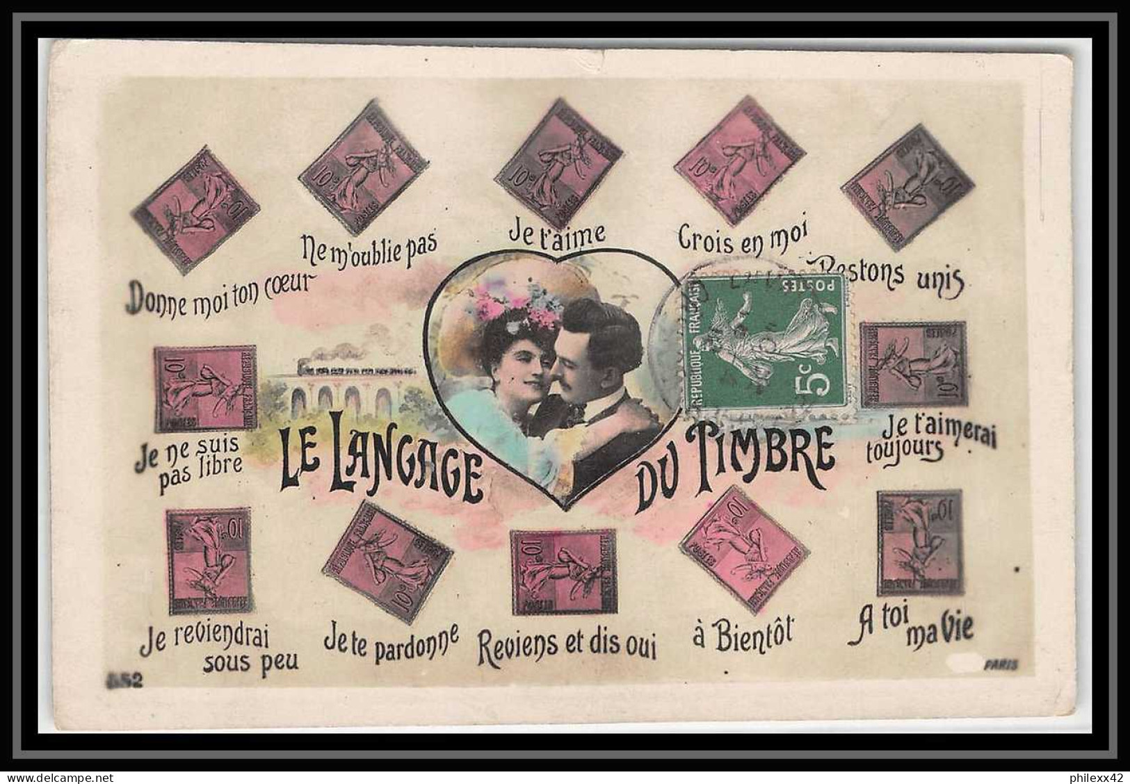 0543/ Carte Maximum (card) France N°137 Semeuse Le Langage Du Timbre Superbe Etat 1912 Montaiguët-en-Forez Allier - ...-1929