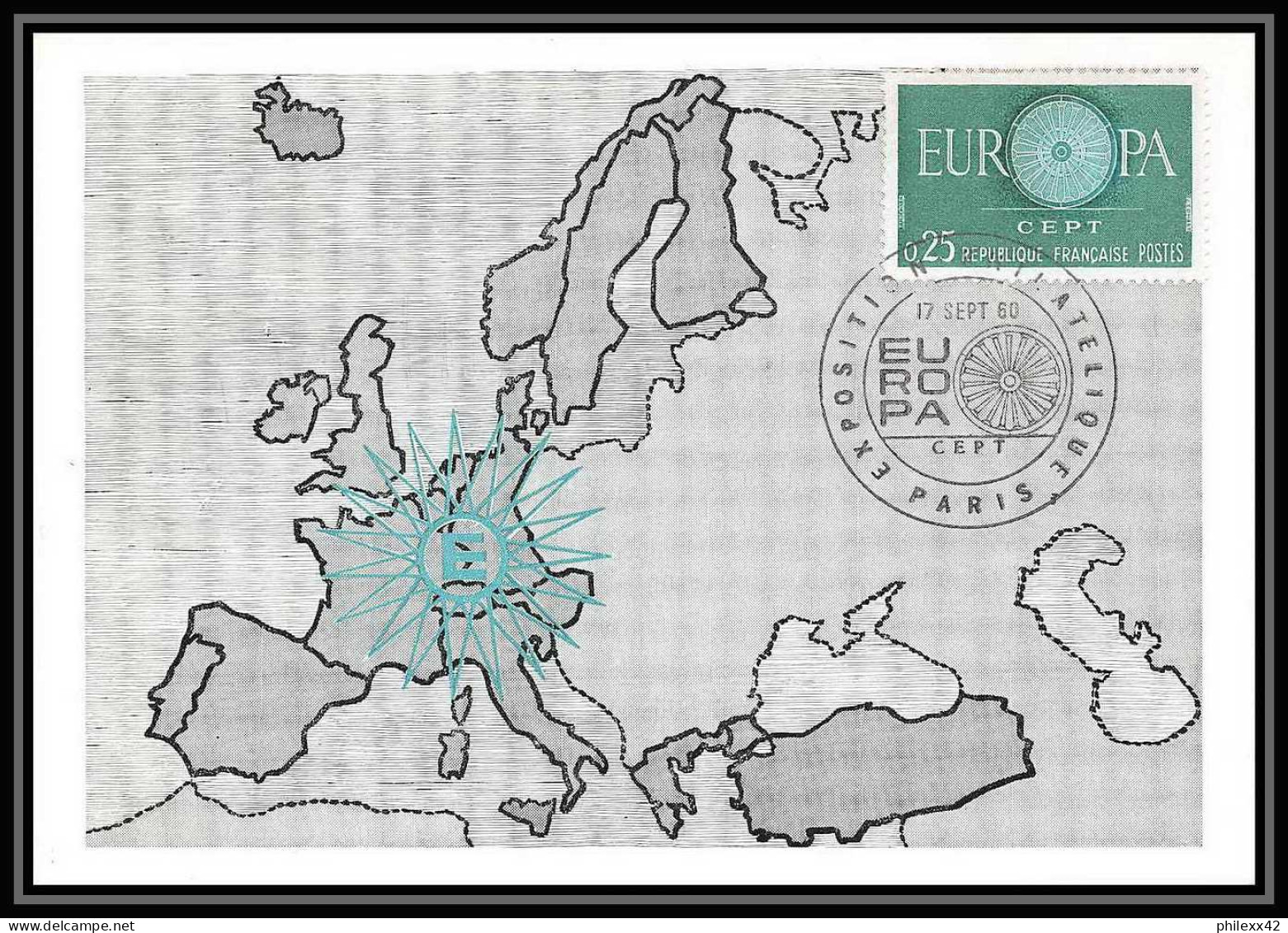 1544/ Carte Maximum (card) France N°1266/1267 Europa 1960 Cad Paris Edition Parison 1960 - 1960