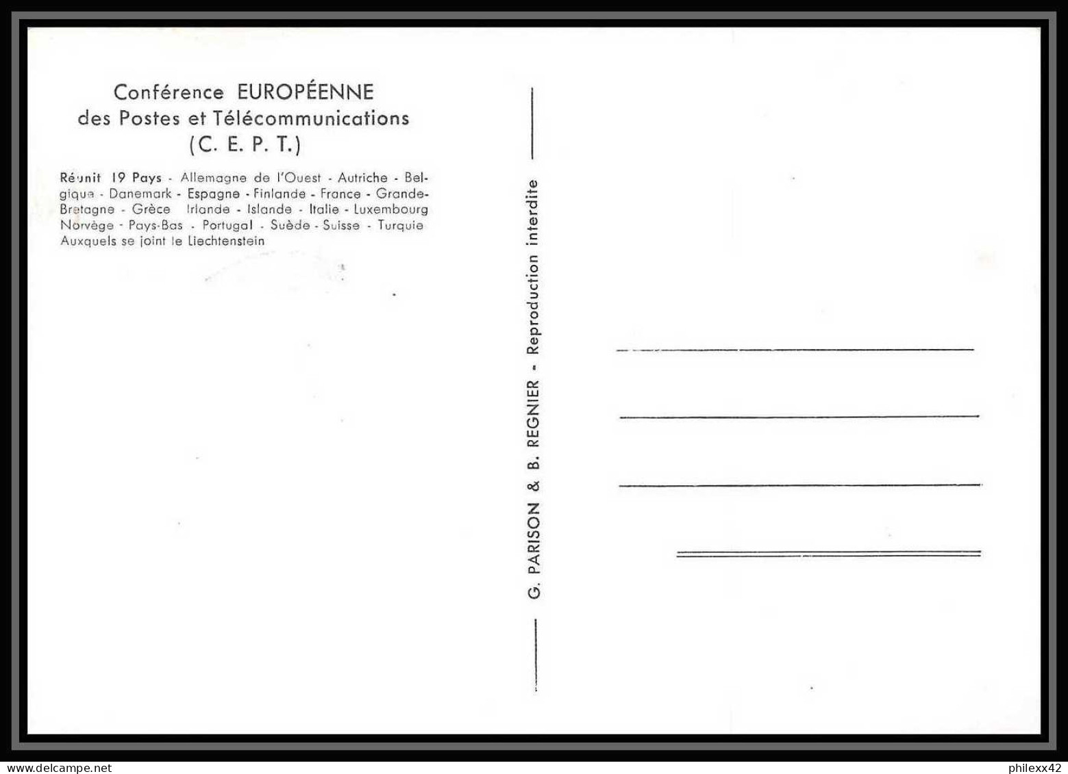 1546/ Carte Maximum (card) France N°1267/1266 Europa 1960 Cad Strasbourg Edition Parison 1960 - 1960