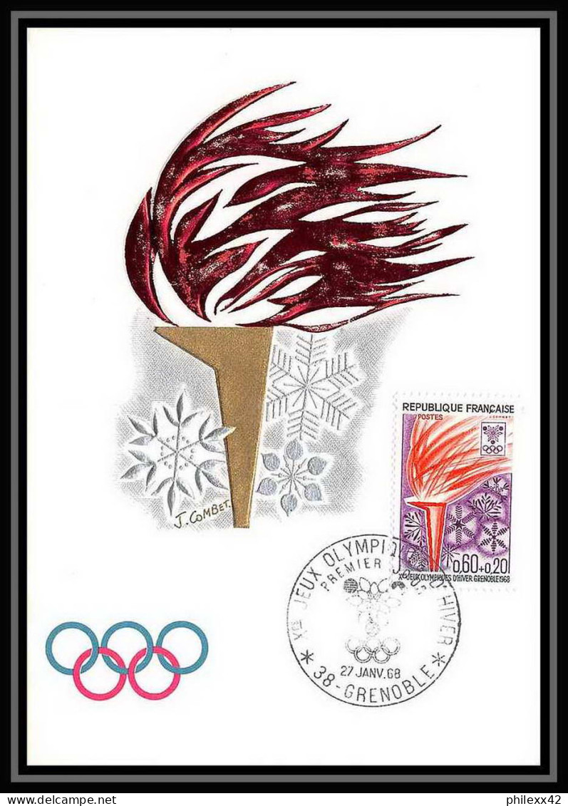 2157/ Carte Maximum (card) France N°1543/1547 Jeux Olympiques (olympic Games) Grenoble 1968 Edition Fdc - Invierno 1968: Grenoble