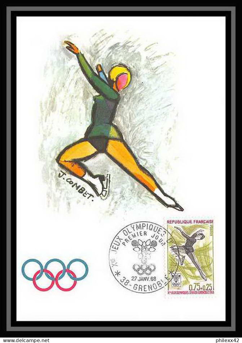 2157/ Carte maximum (card) France N°1543/1547 jeux olympiques (olympic games) Grenoble 1968 edition fdc