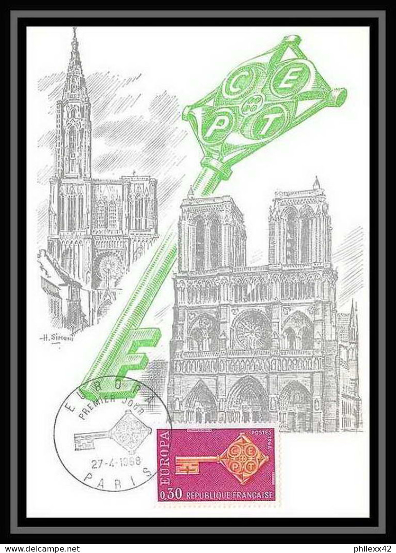 2222/ Carte Maximum France N°1556/1557 Europa 1968 Paris FDC édition Parison - 1968