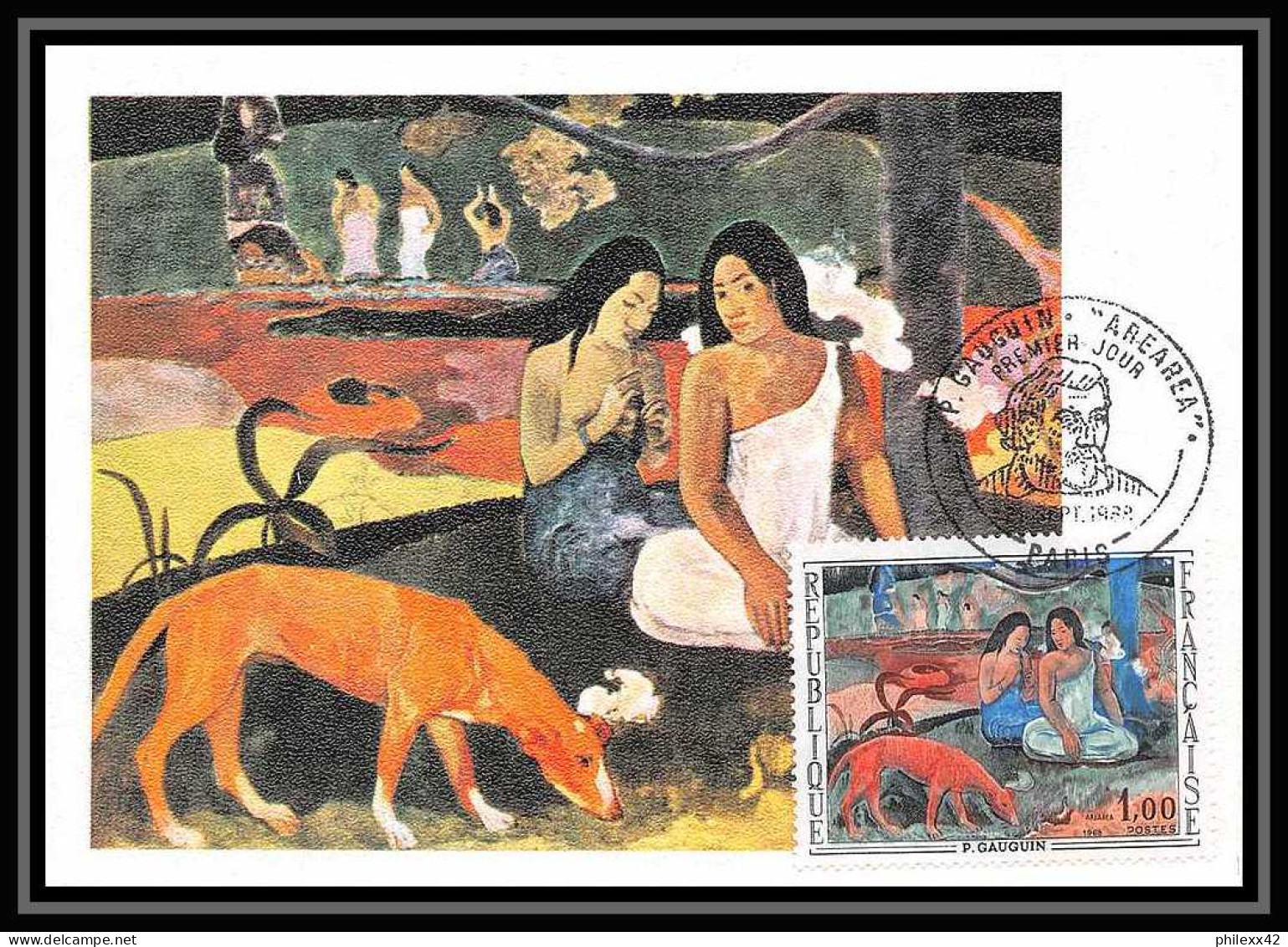 2260/ Carte Maximum (card) France N°1568 Tableau (Painting) L'arearea Paul Gauguin Edition Cef 1968 Fdc - Impressionisme