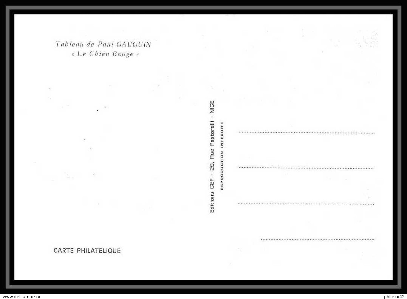 2260/ Carte Maximum (card) France N°1568 Tableau (Painting) L'arearea Paul Gauguin Edition Cef 1968 Fdc - Impresionismo