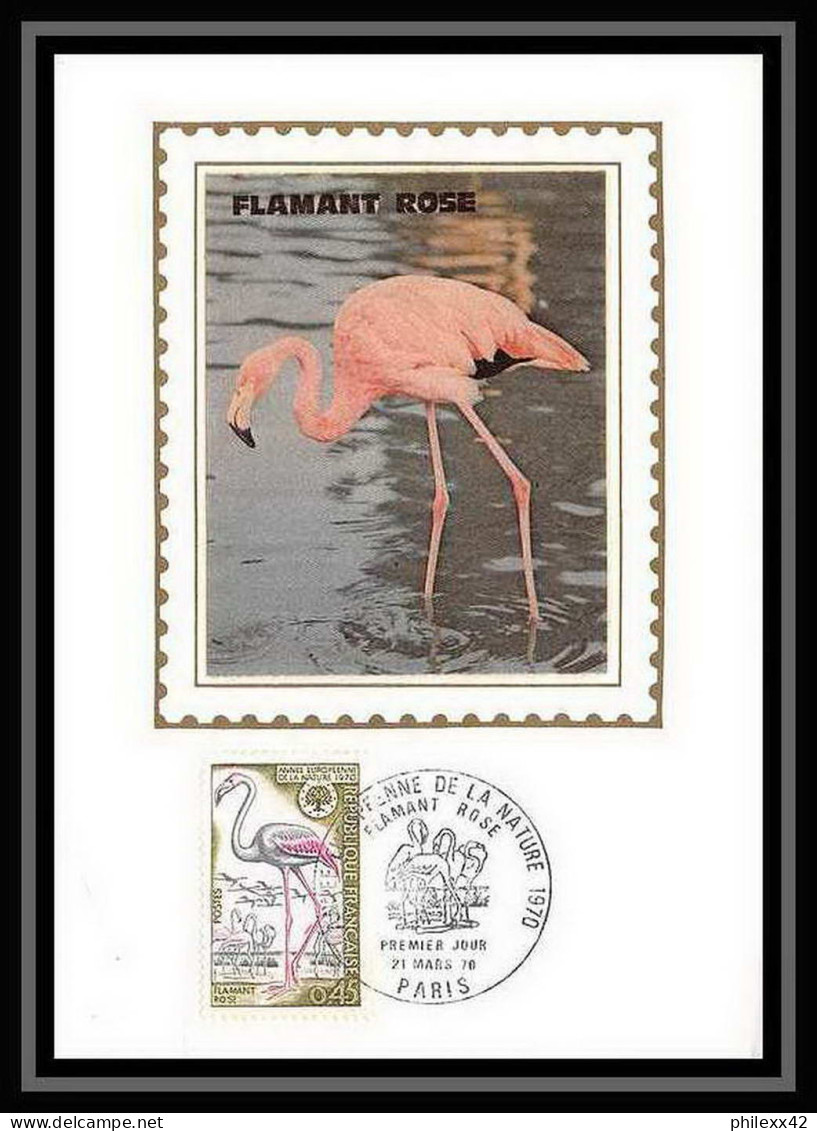 2446/ Carte Maximum (card) France N°1634 Flamant Rose Oiseaux (birds) Edition 1970 Fdc Premier Jour - Cigognes & échassiers