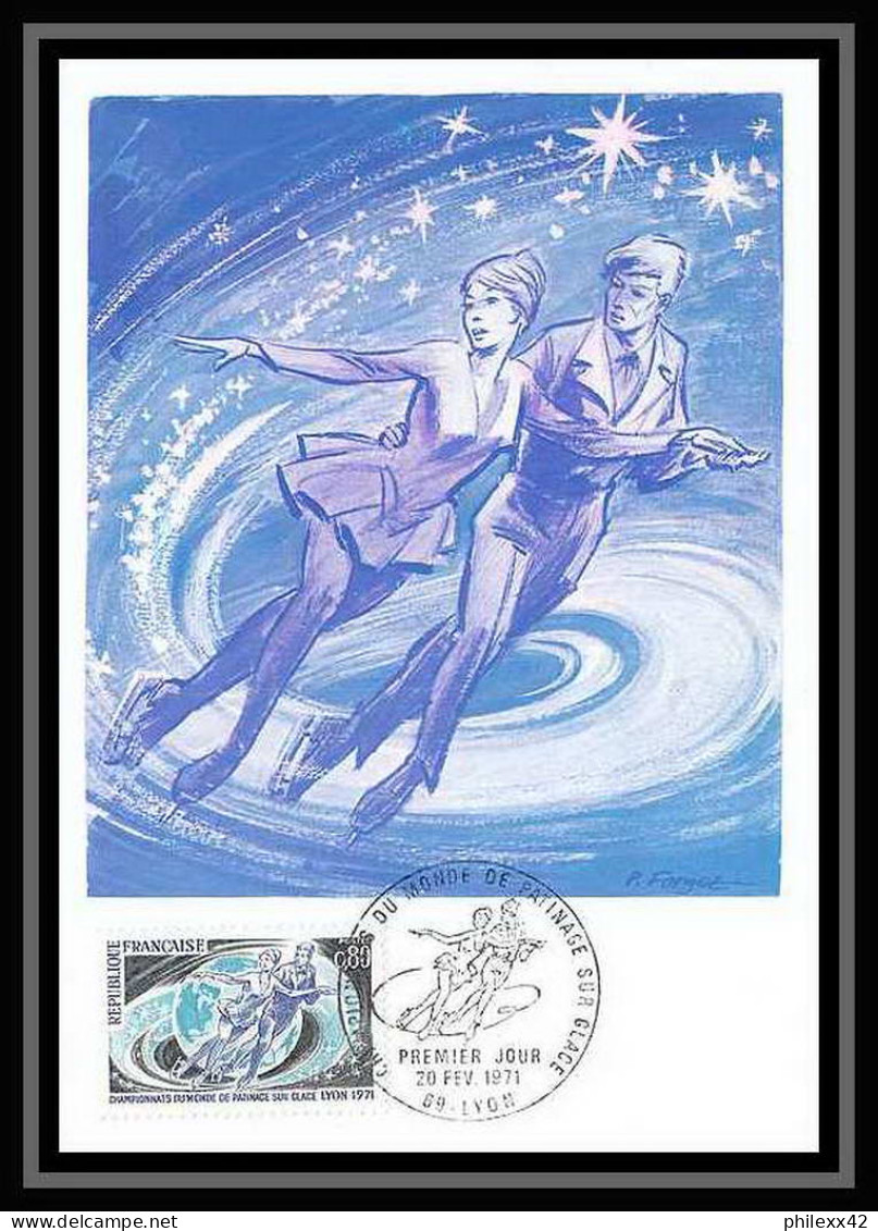 2534/ Carte Maximum (card) France N°1665 Championnats Du Monde De Patinage Sur Glace Skating Edition Cef 1971 - Kunstschaatsen