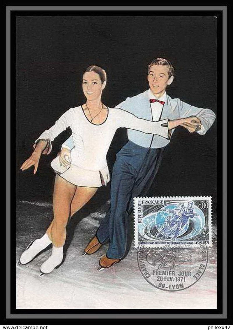 2533/ Carte Maximum (card) France N°1665 Championnats Du Monde De Patinage Sur Glace Skating Edition Parison 1971 - Patinage Artistique