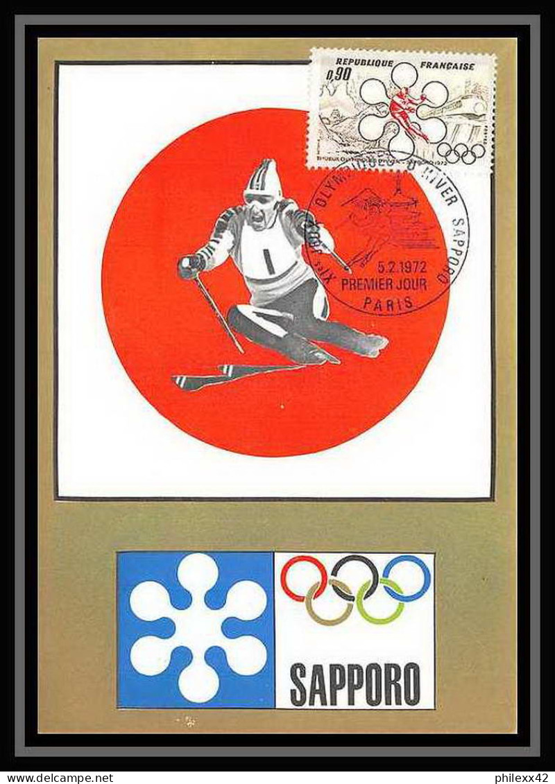 2664/ Carte Maximum (card) France N°1705 Jeux Olympiques (olympic Games) Sapporo Japan 1972 Edition Cef - Winter 1972: Sapporo