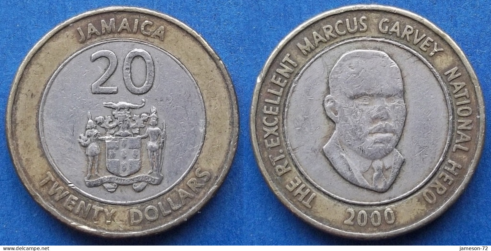 JAMAICA - 20 Dollars 2000 "Marcus Garvey" KM# 182 Decimal Coinage - Edelweiss Coins - Jamaica
