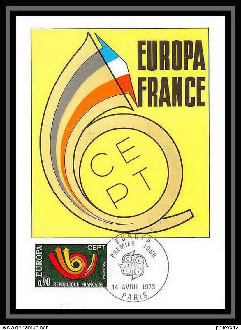 2811/ Carte Maximum (card) France N°1753 Europa 1973 Cor Postal Cad Paris Edition Cef Fdc Premier Jour - 1973