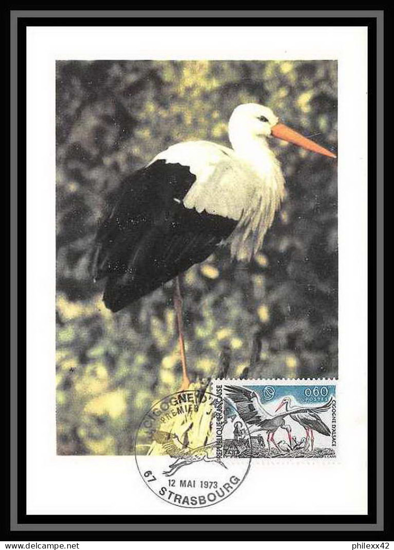 2825/ Carte Maximum (card) France N°1755 Cigogne Stork. D'Alsace Oiseaux (birds) Edition Cef Fdc 1973 Premier Jour - Storchenvögel