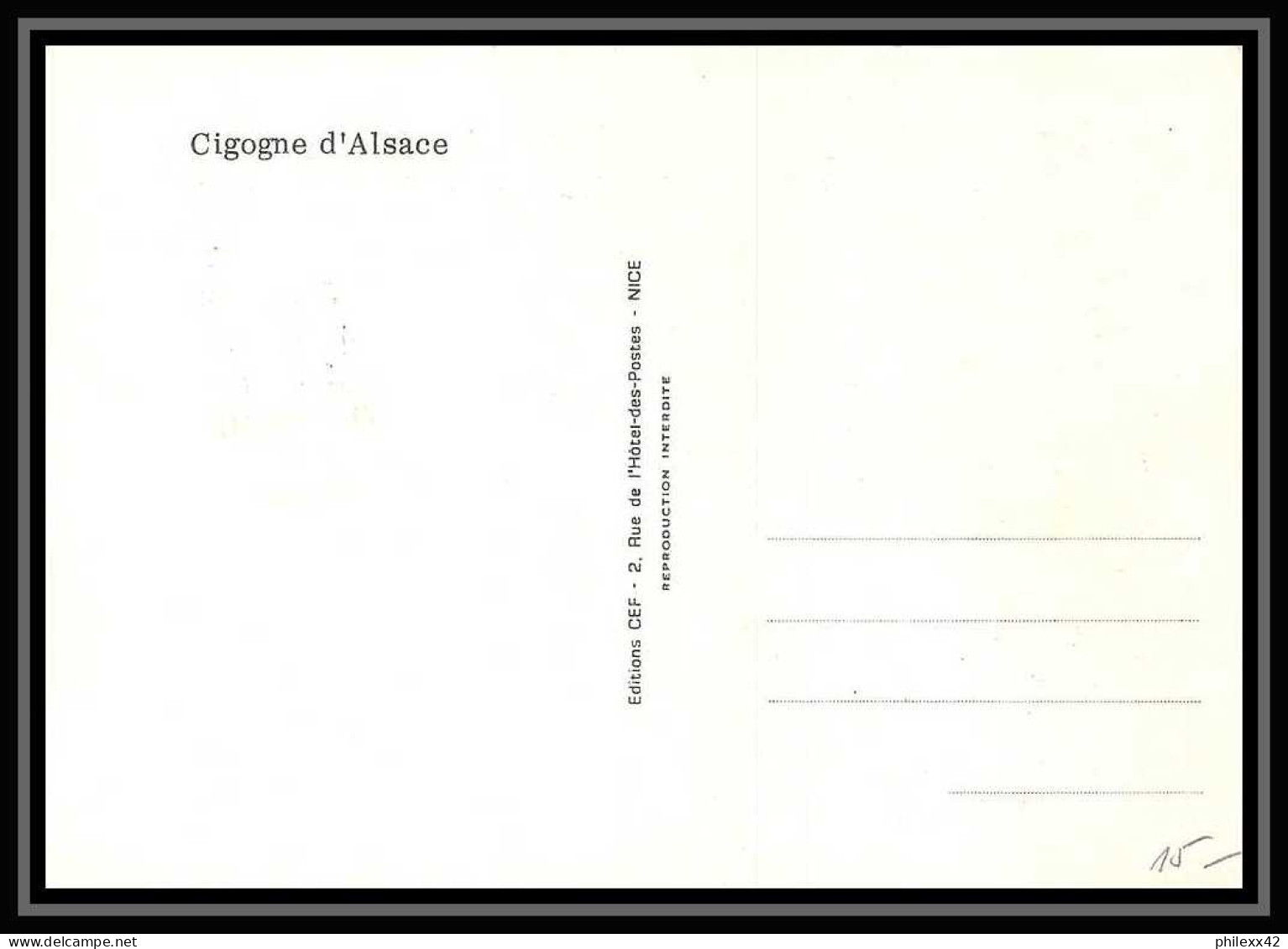 2825/ Carte Maximum (card) France N°1755 Cigogne Stork. D'Alsace Oiseaux (birds) Edition Cef Fdc 1973 Premier Jour - Storks & Long-legged Wading Birds