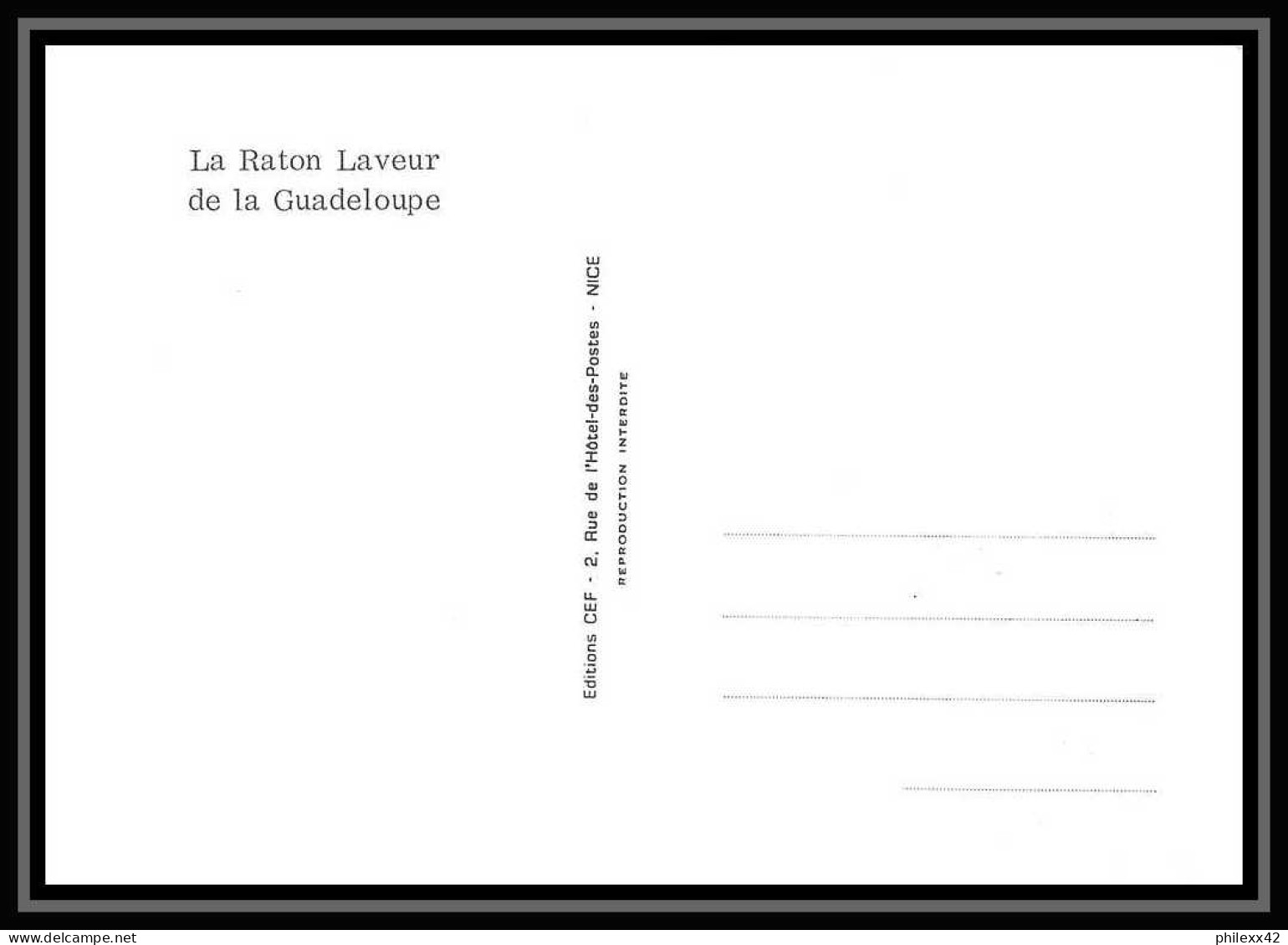 2821/ Carte Maximum (card) Lot De 4 Documents Différents France N°1754 Raton Laveur De La Guadeloupe  - Rodents