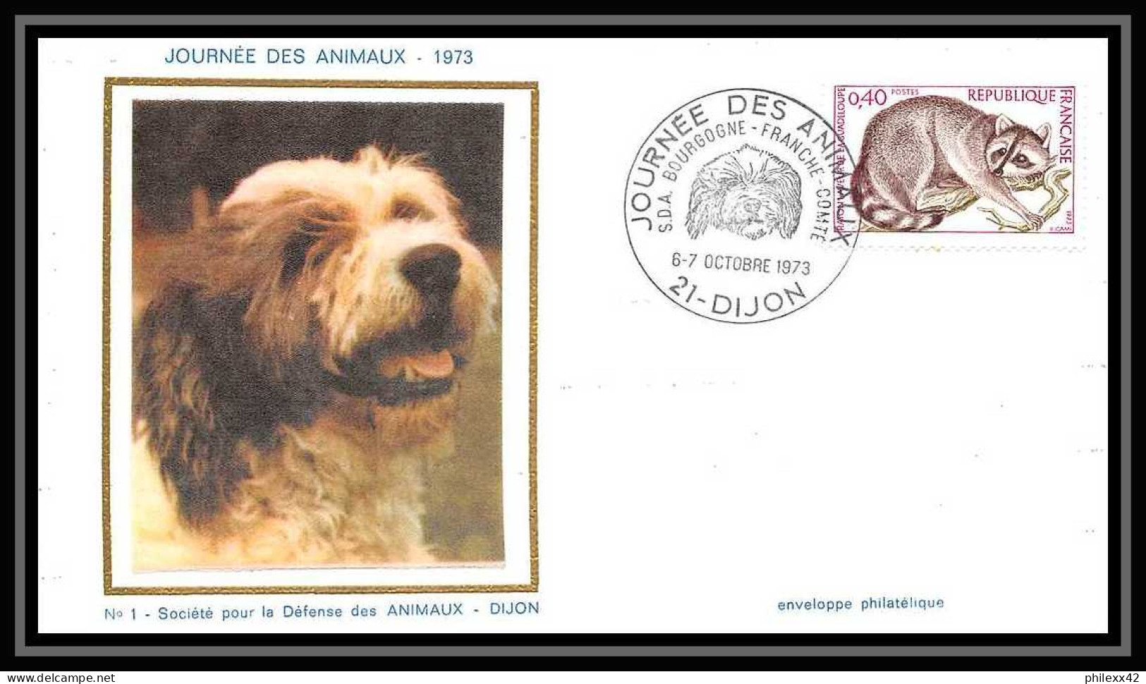 2821/ Carte maximum (card) lot de 4 documents différents France N°1754 Raton laveur de la Guadeloupe 