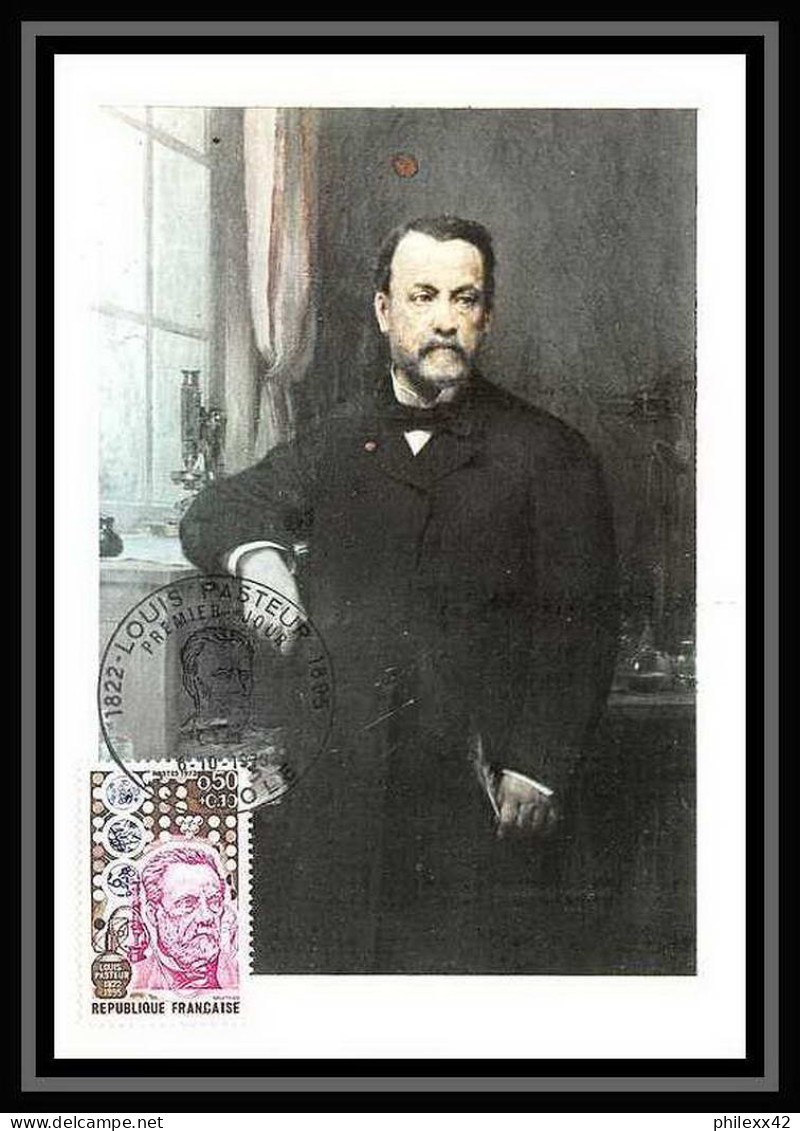 2872/ Carte Maximum (card) France N°1768 Louis Pasteur Portrait Edtion Cef 1973 Fdc Premier Jour - Louis Pasteur