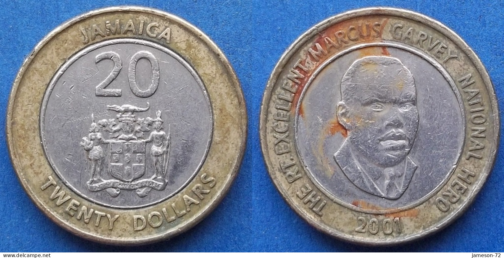 JAMAICA - 20 Dollars 2001 "Marcus Garvey" KM# 182 Decimal Coinage - Edelweiss Coins - Jamaica