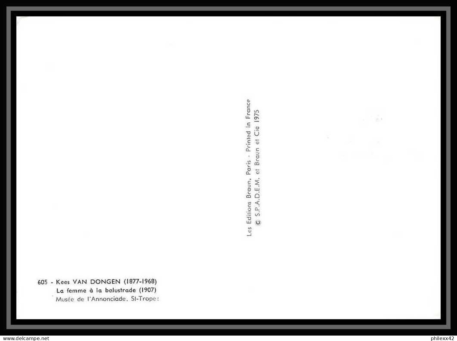 3078/ Carte Maximum (card) France N°1841 Europa 1975 Femme à La Balustrade Van Dongen Edition Braun Paris - 1975