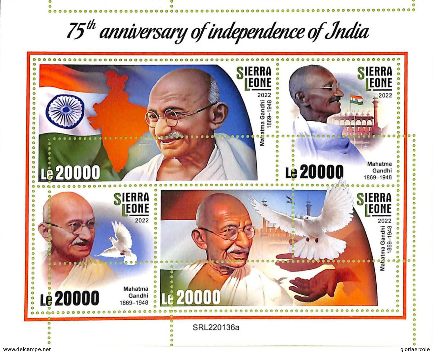 A9362 - SIERRA LEONE - ERROR MISPERF Stamp Sheet - 2022 - Mahatma Gandhi - Mahatma Gandhi