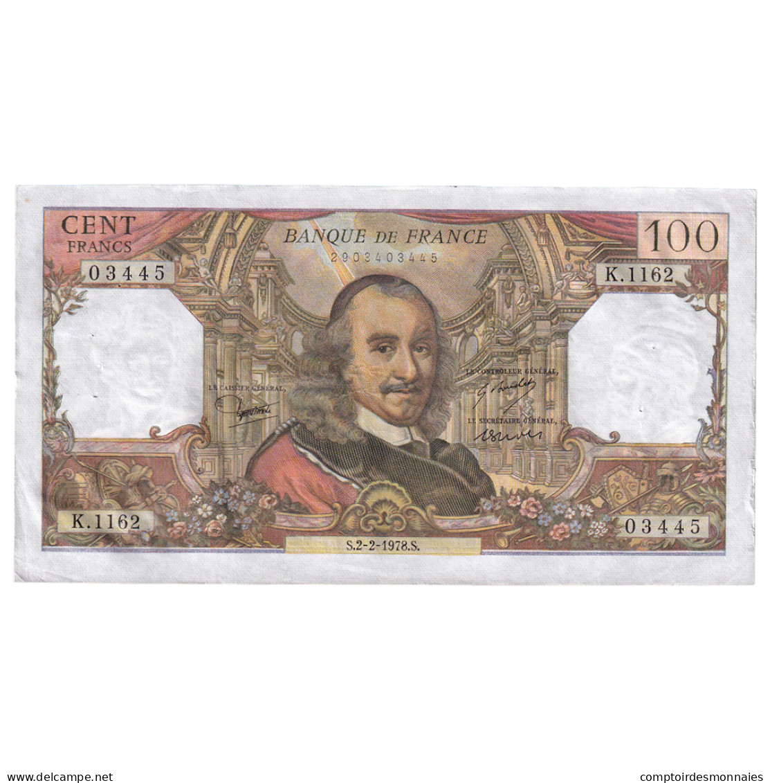 France, 100 Francs, Corneille, 1978, K.1162, TTB+, Fayette:65.61, KM:149f - 100 F 1964-1979 ''Corneille''