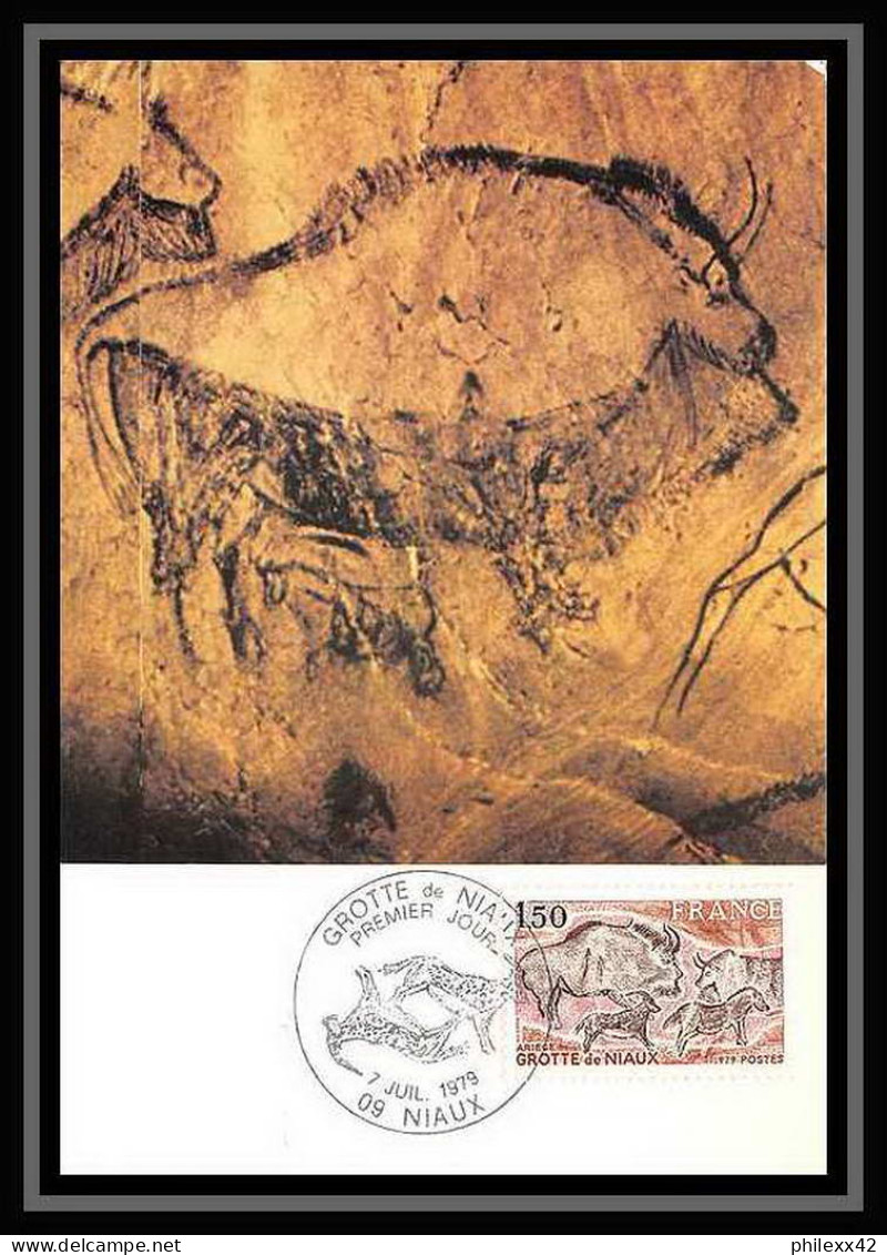 3594/ Carte Maximum (card) France N°2043 Grotte De Niaux Préhistoire Edition Farcigny Fdc 1979 Edition Cef - Vor- Und Frühgeschichte