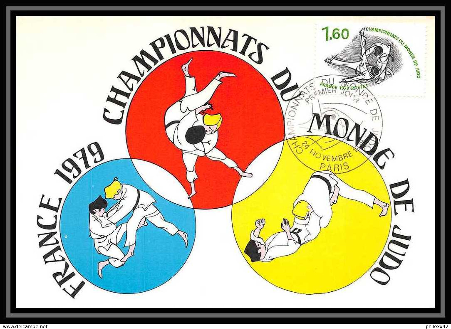 3652/ Carte Maximum (card) France N°2069 Championnats Du Monde De Judo Fdc Edition Cef 1979 - Judo