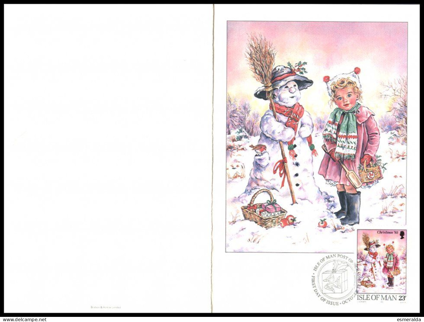 (IOM2)   Yv 601- SG 579 Christmas 1993 Sur CP Double Illustrée ,oblit.1er Jour. - Man (Ile De)