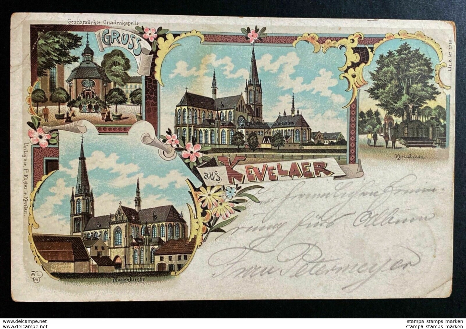 AK Litho Gruss Aus KEVELAER Mehrbildkarte Gestempelt Kevelaer 1900 - Kevelaer