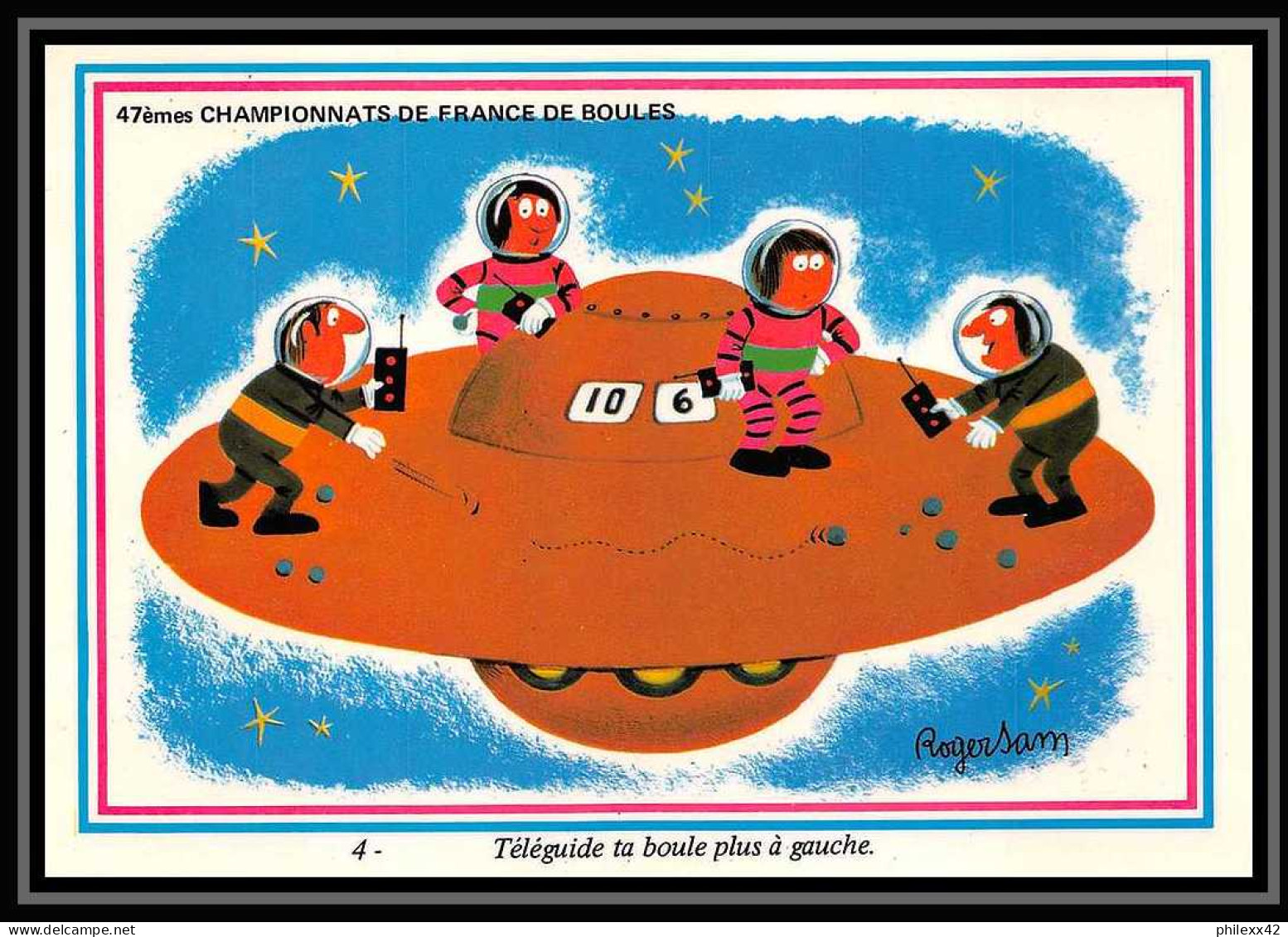 5668/ lot de 4 cartes postales  France 47èmes championnats de france de boules pétanque 1973 