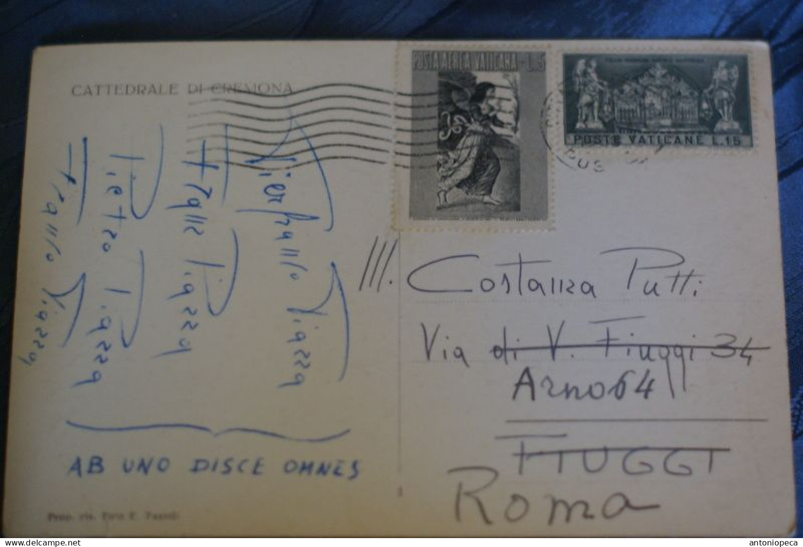 VATICANO 1958, POSTA AEREA LIRE 5, E MAGNA MATER AUSTRIA LIRE 15 SU CARTOLINA VIAGGIATA - Storia Postale