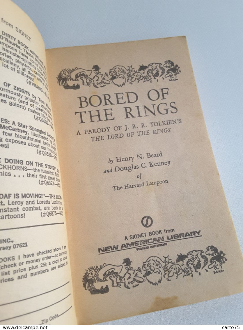 1969 First Printing Of Bored Of The Rings A Parody Of J.R.R. Tolkien's Lord Of The Rings By Harvard Lampoon Parodie LOTR - Humour