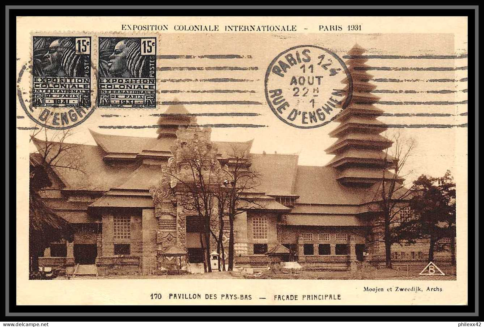 5776 Carte Maximum France N° 270 Exposition Coloniale Internationale Paris 1931 N°170 Pavillon  Des Pays Bas Netherlands - 1930-1939