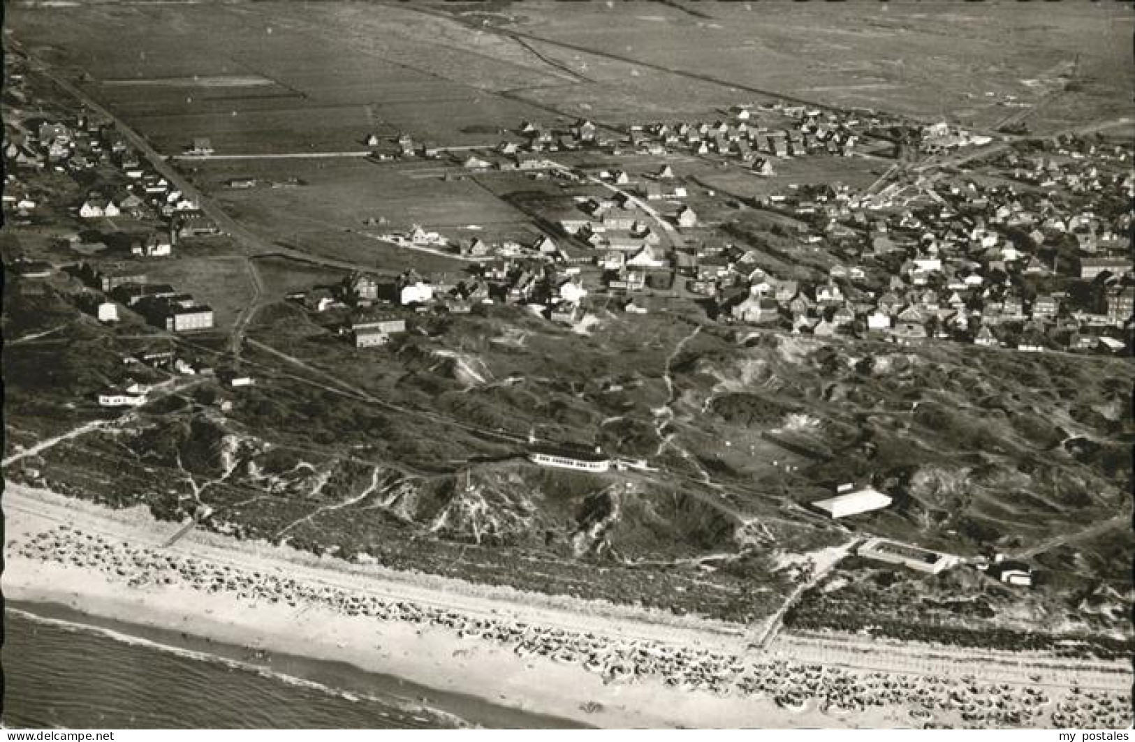 41251500 Langegeoog Fliegeraufnahme Strand Ort Langegeoog - Wittmund