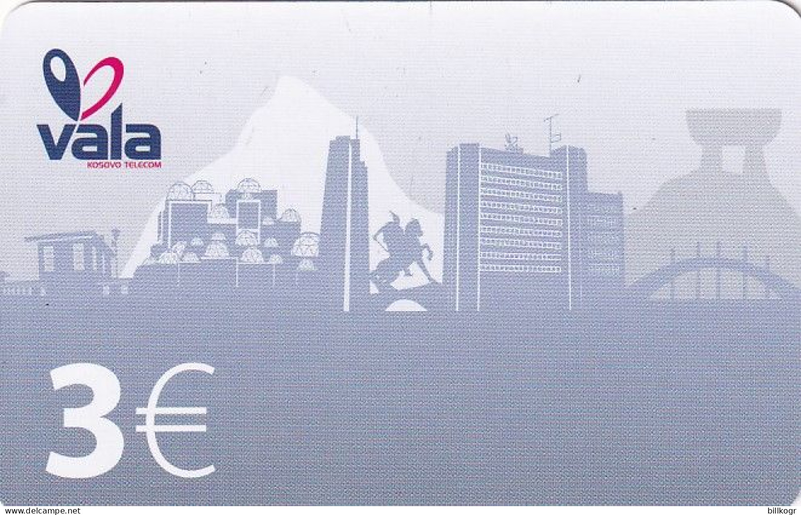 KOSOVO - Vala By PTK Prepaid Card 3 Euro, Used - Kosovo