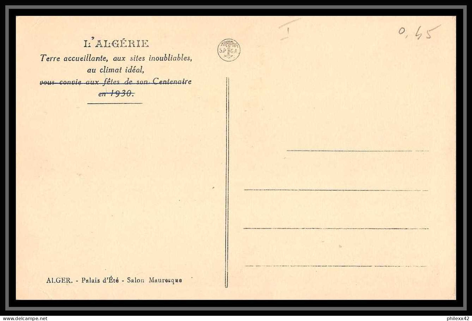 5817/ Carte Postale Alger Palais D été Algerie N°107 Cimetière Musulman à Tlemcem 1930 - Maximumkarten