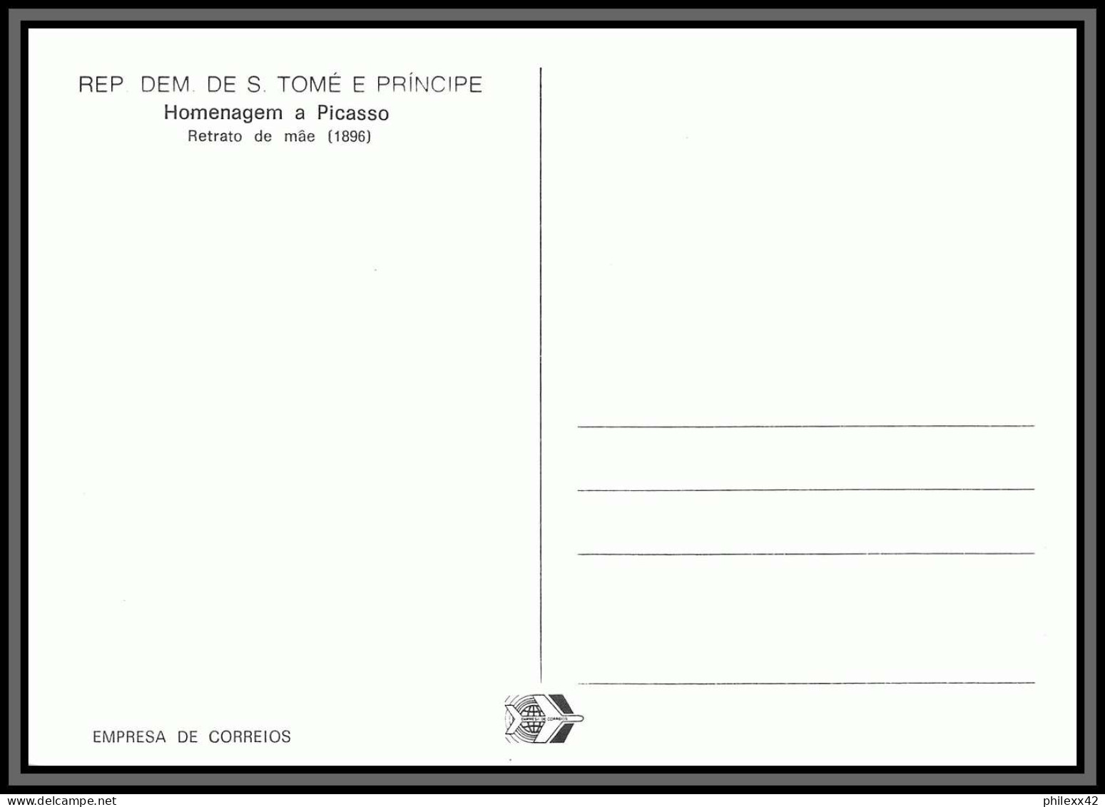 5847 Carte Maximum (card) S Tome E Principe Mi N°801/806 Picasso Tableau (Painting) 1982 Fdc Premier Jour - Picasso