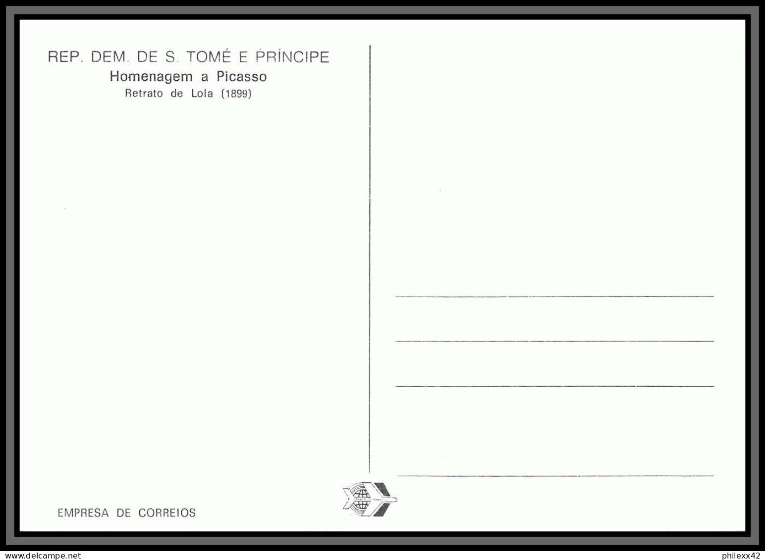 5847 Carte Maximum (card) S Tome E Principe Mi N°801/806 Picasso Tableau (Painting) 1982 Fdc Premier Jour - Picasso