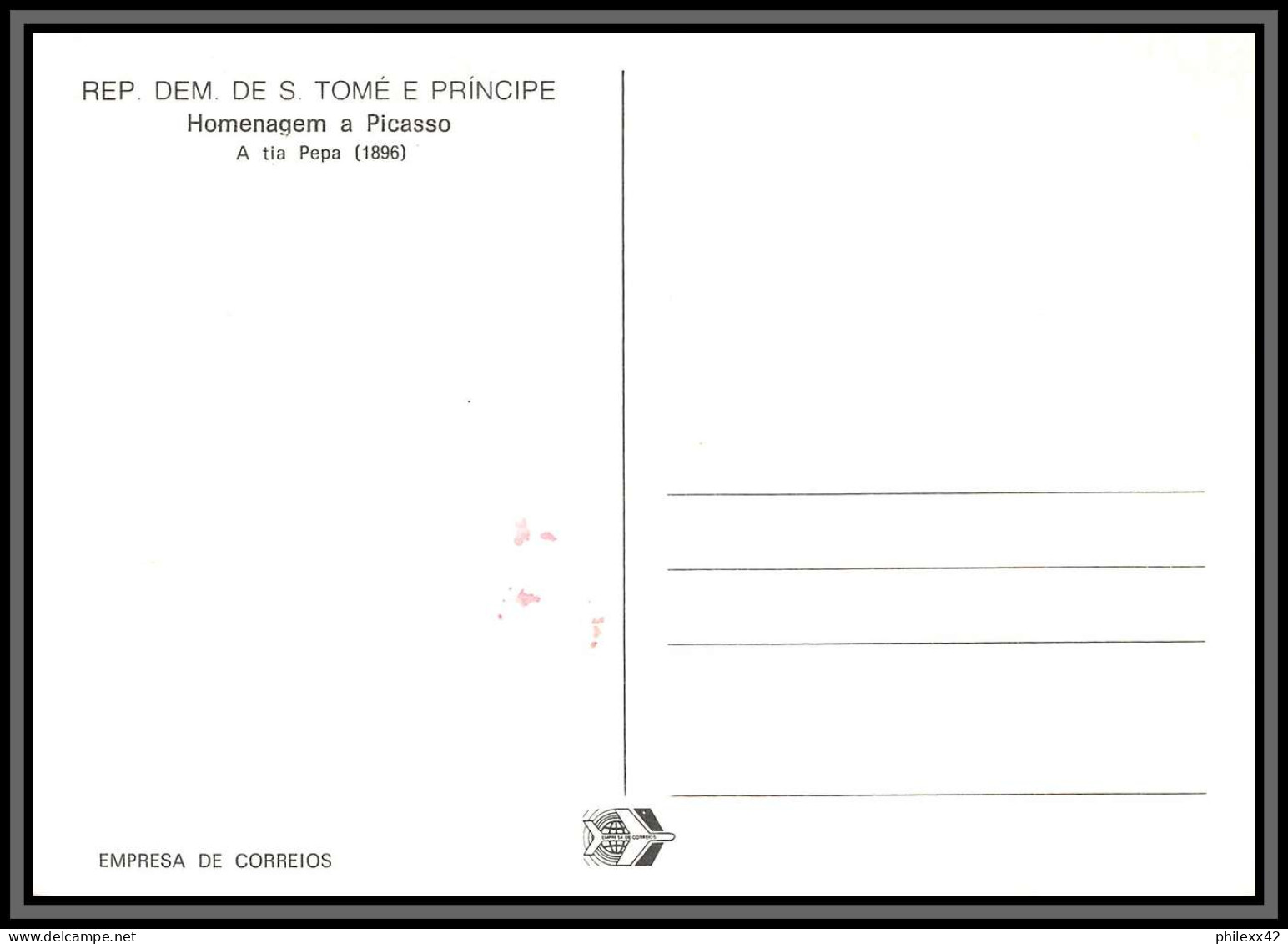 5847 Carte maximum (card) s tome e principe mi N°801/806 picasso Tableau (Painting) 1982 fdc premier jour