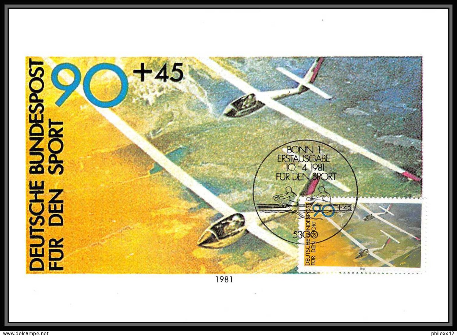 Allemagne (germany) - Carte Maximum (card) 2102 - Avion (plane Planes Avions) Dur Den SPORT 1981 - Autres & Non Classés