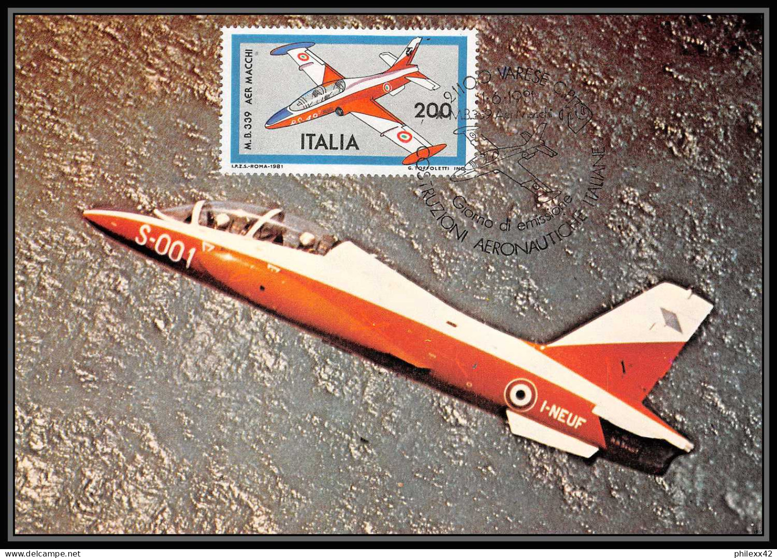 Italie (italy) - Carte Maximum (card) 1994 - Helicoptères Avions Plane Airplanes 1981 - Maximumkaarten