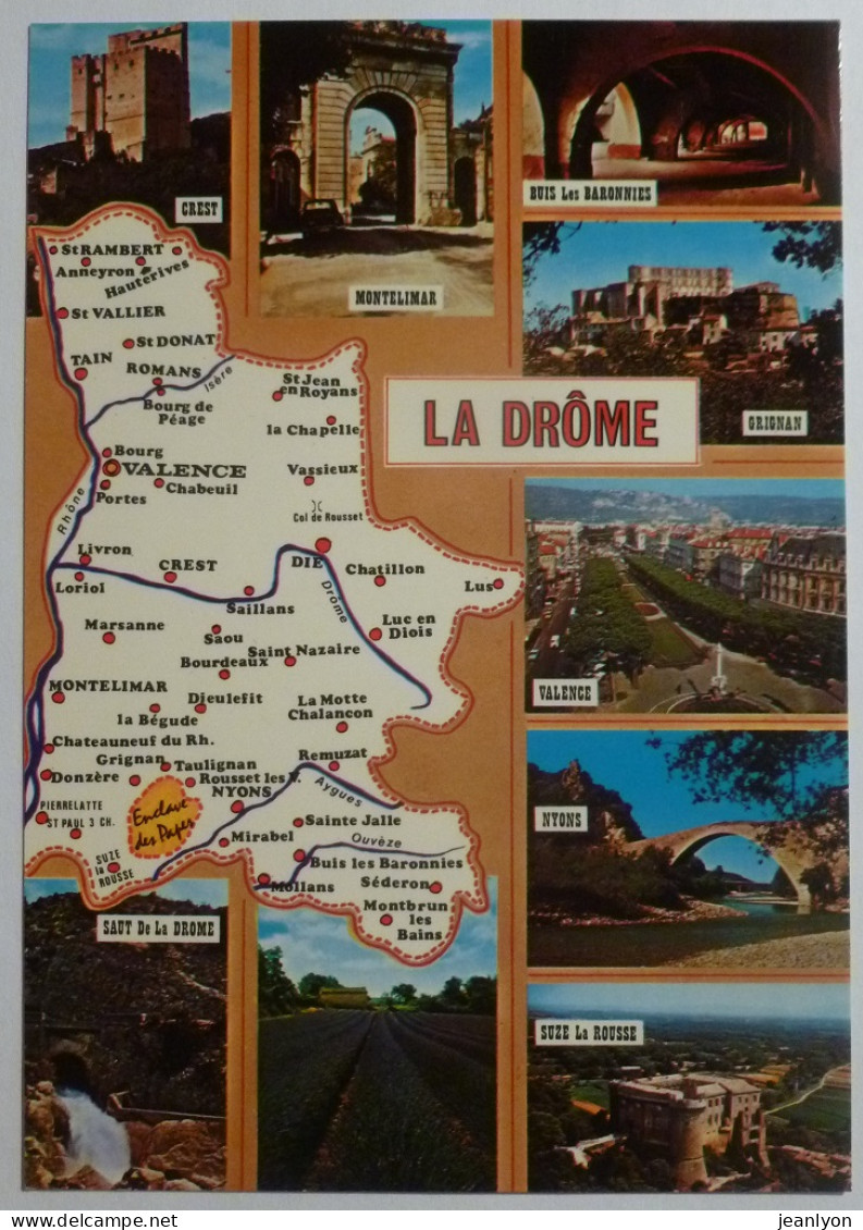 DROME - Carte Géographique Du Département - Vues De Crest Montélimar Valence Nyons ... - Rhône-Alpes