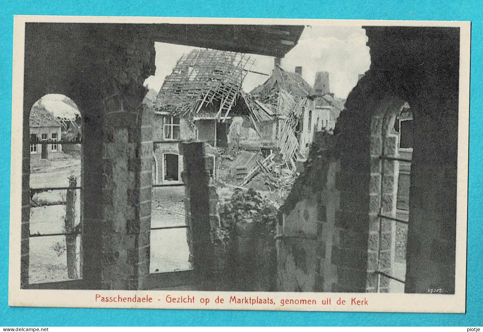 * Passendale - Passchendaele (Zonnebeke) * (Uitgever A. Herman - Hoet) Gezicht Op Marktplaats Uit Kerk, Ruines, Guerre - Zonnebeke